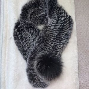 100% real rabbit fur scarf